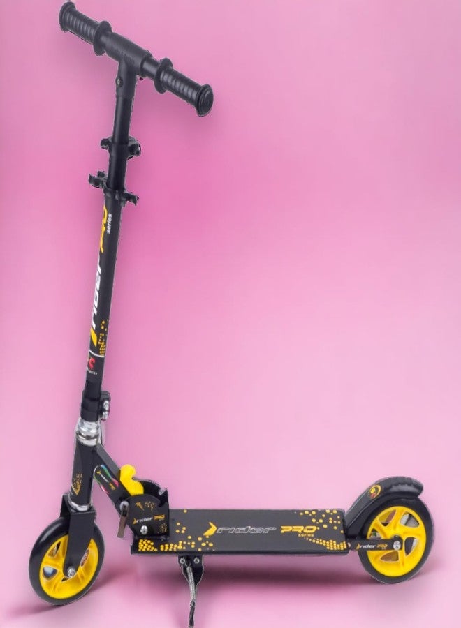 SPEEDFOX Street Rider Metal Kick Scooter for Kids of Ages 5+Years | 2 Wheel Scooter, Foldable Design, 3 Adjustable Height with Rear Braking | Max User Weight 50kg (Rider Pro) (Yellow) - Image 1